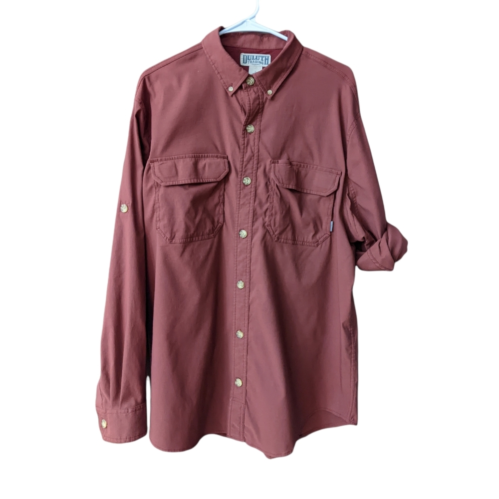 Duluth Trading Company Men's Button Down Shirt Men's Large Vented Back